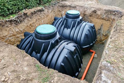 Septic tank installation in residential garden in Bromley